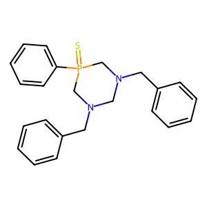 1,3,5-Diazaphosphorine, hexahydro-1,3-bis(phenylmethyl)-5-phenyl-, 5-sulfide structure