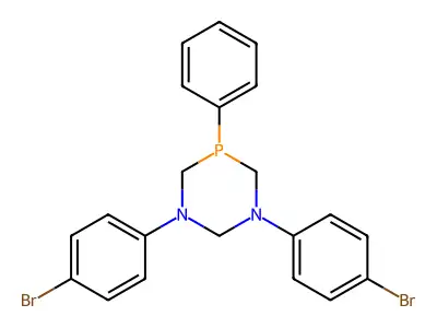 1,3,5-Diazaphosphorine, hexahydro-1,3-bis(4-bromophenyl)-5-phenyl- structure
