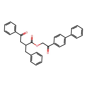 [2-Oxo-2-(4-phenylphenyl)ethyl] 2-benzyl-4-oxo-4-phenylbutanoate structure