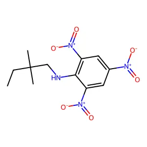 N-(2,2-dimethylbutyl)-2,4,6-trinitroaniline structure
