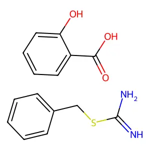 Benzyl carbamimidothioate;2-hydroxybenzoic acid structure