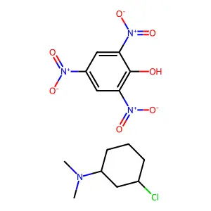 3-chloro-N,N-dimethylcyclohexan-1-amine;2,4,6-trinitrophenol structure