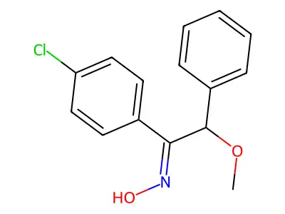 N-[1-(4-chlorophenyl)-2-methoxy-2-phenylethylidene]hydroxylamine structure