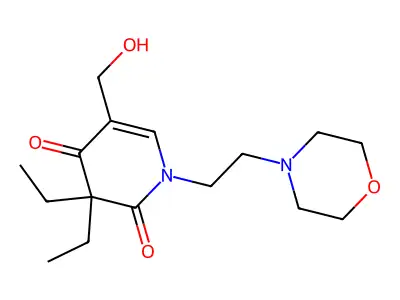 1-(2'-Morpholinoethyl)-3,3-diethyl-5-hydroxymethyl-2,4-pyridinedione structure