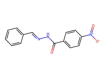 N-(benzylideneamino)-4-nitrobenzamide structure