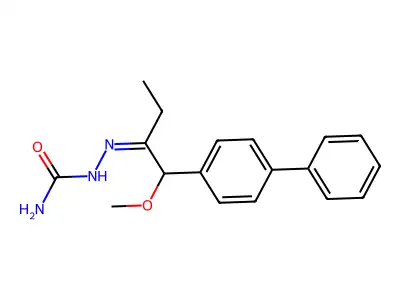 [[1-Methoxy-1-(4-phenylphenyl)butan-2-ylidene]amino]urea structure