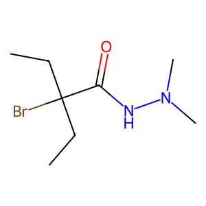2-bromo-2-ethyl-N',N'-dimethylbutanehydrazide structure