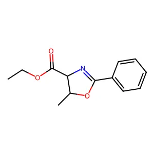 Ethyl 5-methyl-2-phenyl-4,5-dihydro-1,3-oxazole-4-carboxylate structure