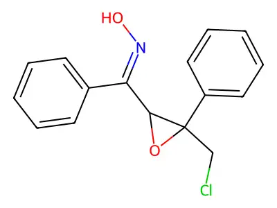N-[[3-(chloromethyl)-3-phenyloxiran-2-yl]-phenylmethylidene]hydroxylamine structure
