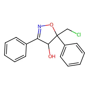 5-(chloromethyl)-3,5-diphenyl-4H-1,2-oxazol-4-ol structure