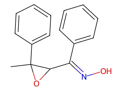 N-[(3-methyl-3-phenyloxiran-2-yl)-phenylmethylidene]hydroxylamine structure