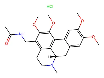 Acetamide, N-((1,2,9,10-tetramethoxy-6a-alpha-aporphin-3-yl)methyl)-, hydrochloride structure
