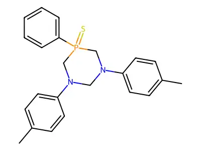 1,3,5-Diazaphosphorine, hexahydro-1,3-bis(4-methylphenyl)-5-phenyl-, 5-sulfide structure