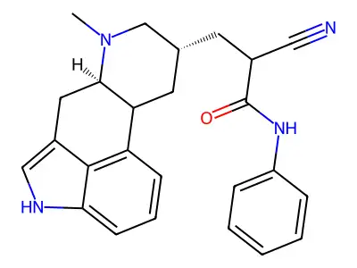 2-Cyano-3-(6-methylergolin-8-yl)-N-phenylpropanimidic acid structure