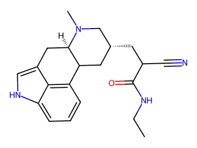 2-Cyano-N-ethyl-3-(6-methylergolin-8-yl)propanimidic acid structure