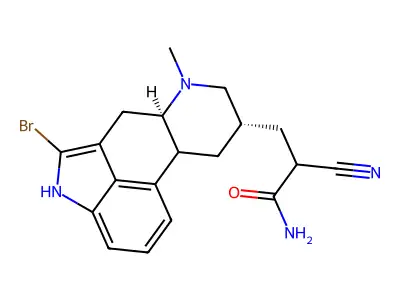 Ergoline-8-propionamide, 2-bromo-alpha-cyano-6-methyl-, (8-beta)- structure
