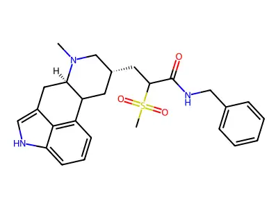 Ergoline-8-beta-propionamide, N-benzyl-6-methyl-alpha-(methylsulfonyl)- structure