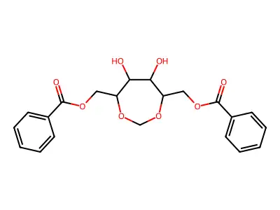 (5,6-Dihydroxy-7-(phenylcarbonyloxymethyl)-1,3-dioxepan-4-yl)methyl benzoate structure
