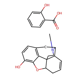 Morphine, salicylate salt structure