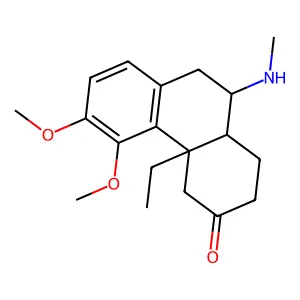 4a-ethyl-5,6-dimethoxy-10-(methylamino)-1,2,4,9,10,10a-hexahydrophenanthren-3-one structure