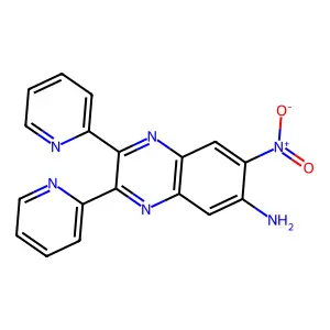 7-Nitro-2,3-dipyridin-2-ylquinoxalin-6-amine structure