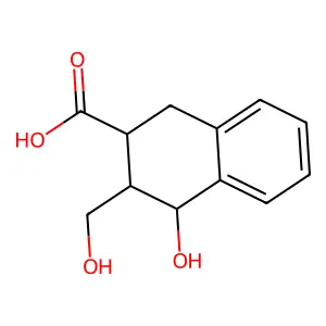 4-Hydroxy-3-(hydroxymethyl)-1,2,3,4-tetrahydronaphthalene-2-carboxylic acid structure
