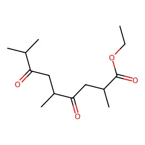 Ethyl 2,5,8-trimethyl-4,7-dioxononanoate structure
