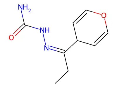 [1-(4H-pyran-4-yl)propylideneamino]urea structure