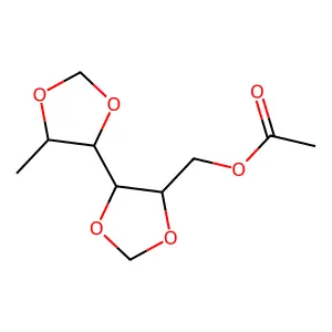 [5-(5-Methyl-1,3-dioxolan-4-yl)-1,3-dioxolan-4-yl]methyl acetate structure