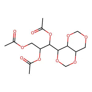 [3-(4,4a,8,8a-tetrahydro-[1,3]dioxino[5,4-d][1,3]dioxin-4-yl)-2,3-diacetyloxypropyl] acetate structure