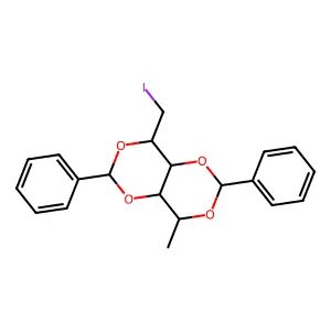 4-(iodomethyl)-8-methyl-2,6-diphenyl-4,4a,8,8a-tetrahydro-[1,3]dioxino[5,4-d][1,3]dioxine structure