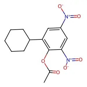 (2-Cyclohexyl-4,6-dinitrophenyl) acetate structure