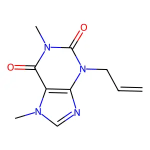 1,7-Dimethyl-3-prop-2-enylpurine-2,6-dione structure