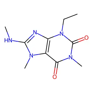 3-Ethyl-1,7-dimethyl-8-(methylamino)purine-2,6-dione structure