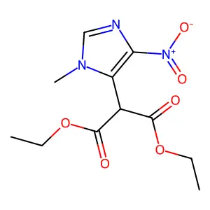 Diethyl 2-(3-methyl-5-nitroimidazol-4-yl)propanedioate structure
