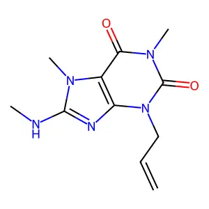 1,7-Dimethyl-8-(methylamino)-3-prop-2-enylpurine-2,6-dione structure