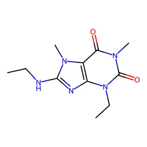 3-Ethyl-8-(ethylamino)-1,7-dimethylpurine-2,6-dione structure
