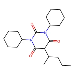 Barbituric acid, 1,3-dicyclohexyl-5-(1-methylbutyl)- structure