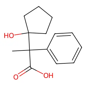 2-(1-Hydroxycyclopentyl)-2-phenylpropanoic acid structure