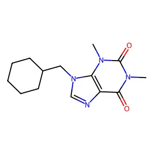 9-(Cyclohexylmethyl)-1,3-dimethylpurine-2,6-dione structure