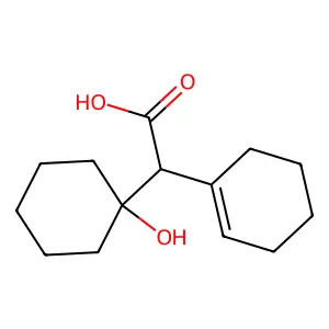2-(Cyclohexen-1-yl)-2-(1-hydroxycyclohexyl)acetic acid structure