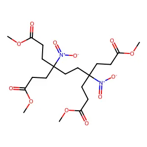 Dimethyl 4,7-bis(3-methoxy-3-oxopropyl)-4,7-dinitrodecanedioate structure