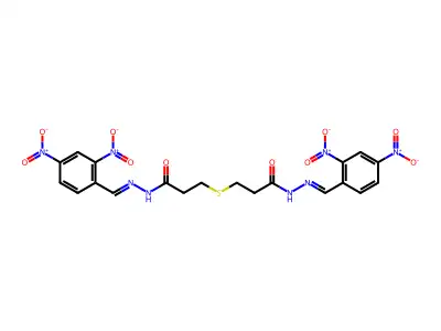 N'-(2,4-Dinitrobenzylidene)-3-({3-[(2E)-2-(2,4-dinitrobenzylidene)hydrazino]-3-oxopropyl}sulfanyl)propanehydrazide structure