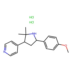 cis-(+-)-4-(2,2-Dimethyl-5-(4-methoxyphenyl)-3-pyrrolidinyl)pyridine dihydrochloride structure