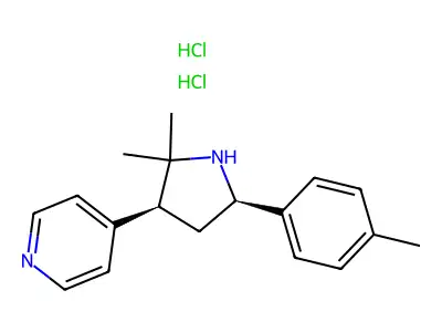 Pyridine, 4-(2,2-dimethyl-5-(4-methylphenyl)-3-pyrrolidinyl), dihydrochloride, cis-(+-)- structure