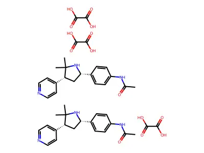 Acetamide, N-(4-(5,5-dimethyl-4-(4-pyridinyl)-2-pyrrolidinyl)phenyl)-, cis-(+-)-, ethanedioate (2:3) structure