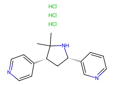 Pyridine, 3-(5,5-dimethyl-4-(4-pyridinyl)-2-pyrrolidinyl)-, trihydrochloride, cis-(+-)- structure