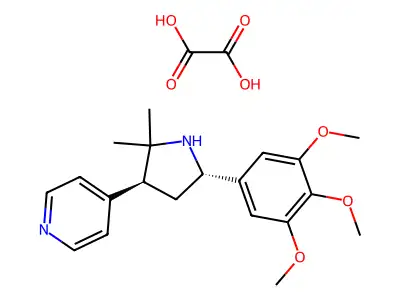 Pyridine, 4-(2,2-dimethyl-5-(3,4,5-trimethoxyphenyl)-3-pyrrolidinyl)-, trans-(+-)-, ethanedioate (1:1) structure