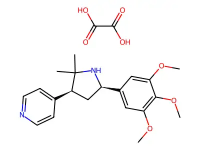 Pyridine, 4-(2,2-dimethyl-5-(3,4,5-trimethoxyphenyl)-3-pyrrolidinyl)-, cis-(+-)-, ethanedioate (1:1) structure