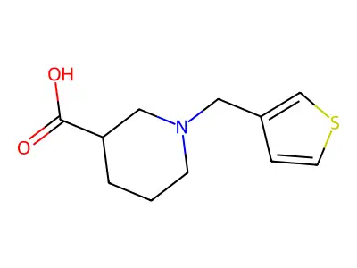 1-(thiophen-3-ylmethyl)piperidine-3-carboxylic Acid structure